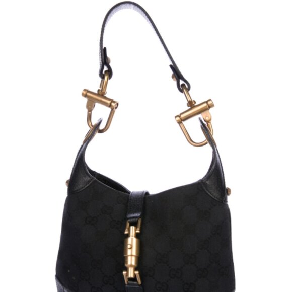 Vintage Gucci GG Canvas Piston Jackie Bag - Black - Picture 3 of 5
